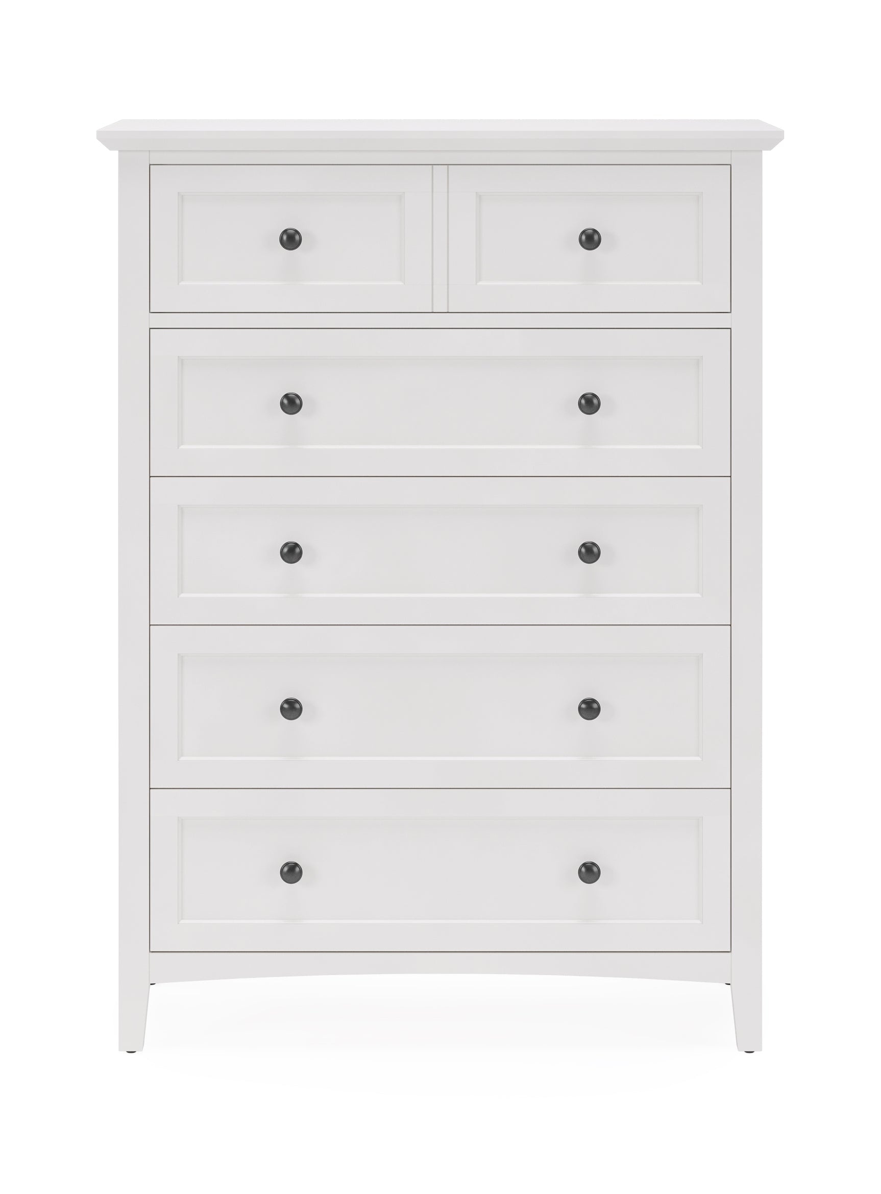 Grace Five Drawer Chest in Snowfall White - Ornate Home