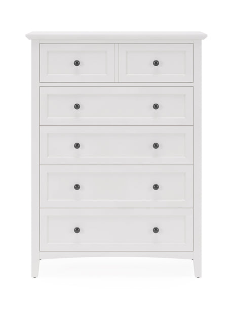 Grace Five Drawer Chest in Snowfall White - Ornate Home