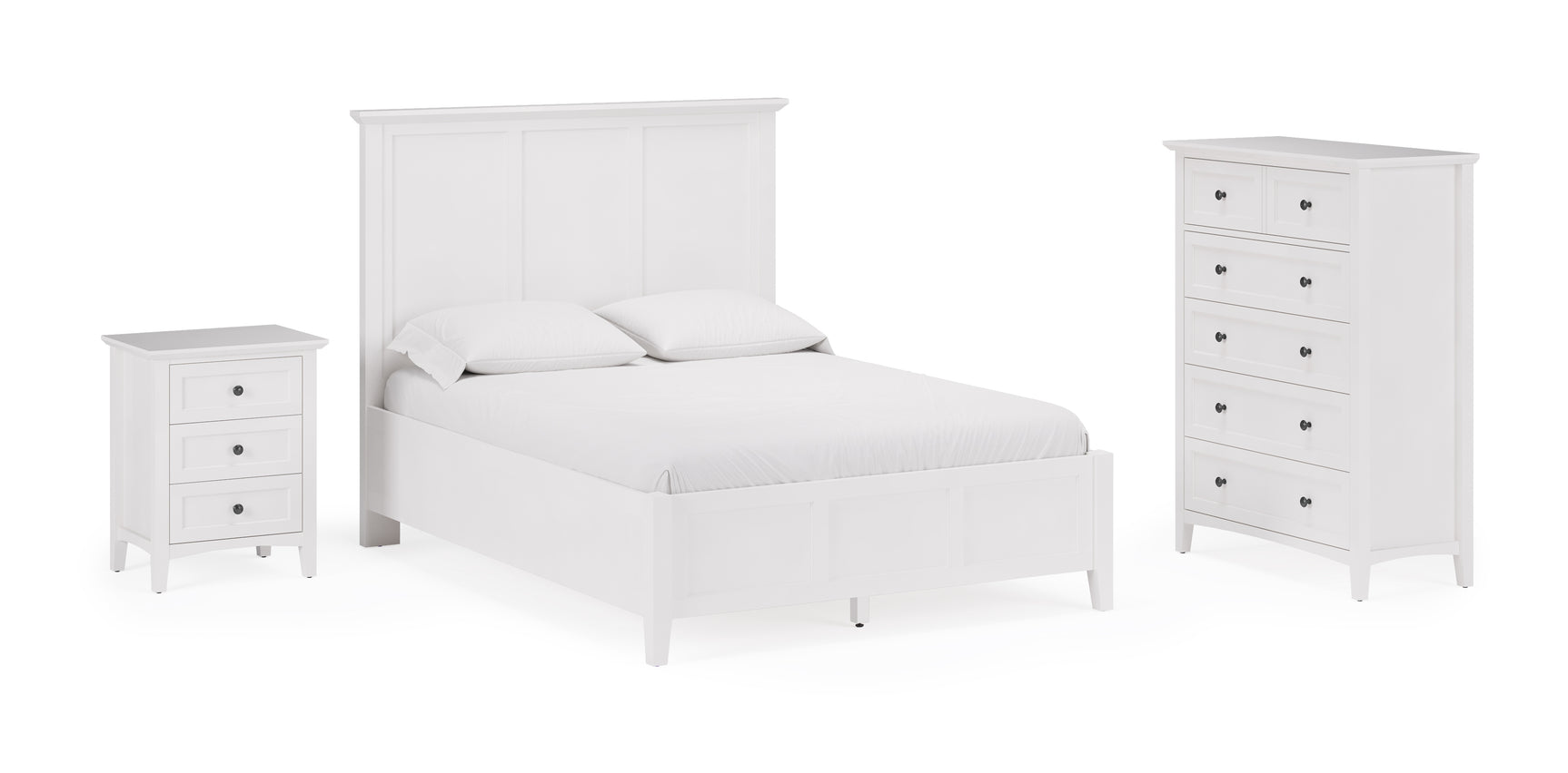 Grace Five Drawer Chest in Snowfall White - Ornate Home