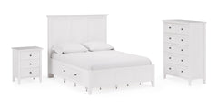 Grace Five Drawer Chest in Snowfall White - Ornate Home