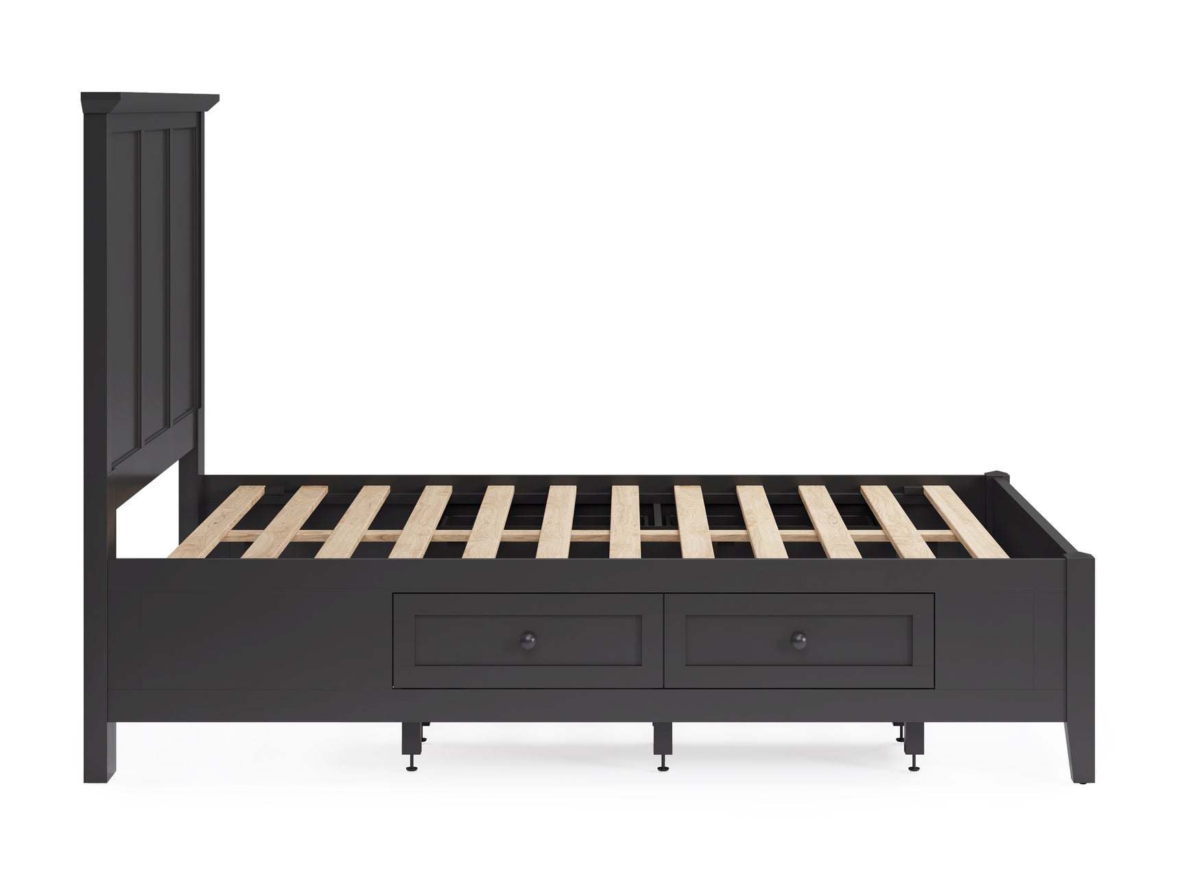 Grace Four Drawer California King Platform Storage Bed in Raven Black - Ornate Home
