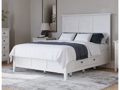 Grace Four Drawer California King Platform Storage Bed in Snowfall White - Ornate Home