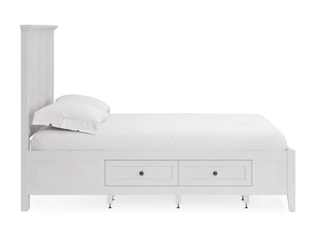 Grace Four Drawer California King Platform Storage Bed in Snowfall White - Ornate Home