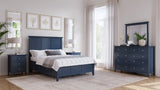 Grace Four Drawer Eastern King Platform Storage Bed in Blueberry - Ornate Home
