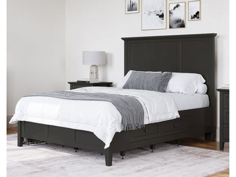 Grace Four Drawer Eastern King Platform Storage Bed in Raven Black - Ornate Home