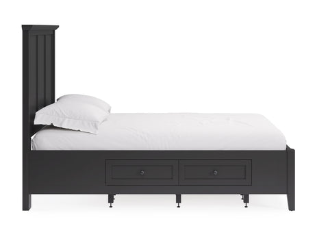 Grace Four Drawer Eastern King Platform Storage Bed in Raven Black - Ornate Home