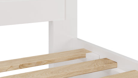 Grace Four Drawer Eastern King Platform Storage Bed in Snowfall White - Ornate Home