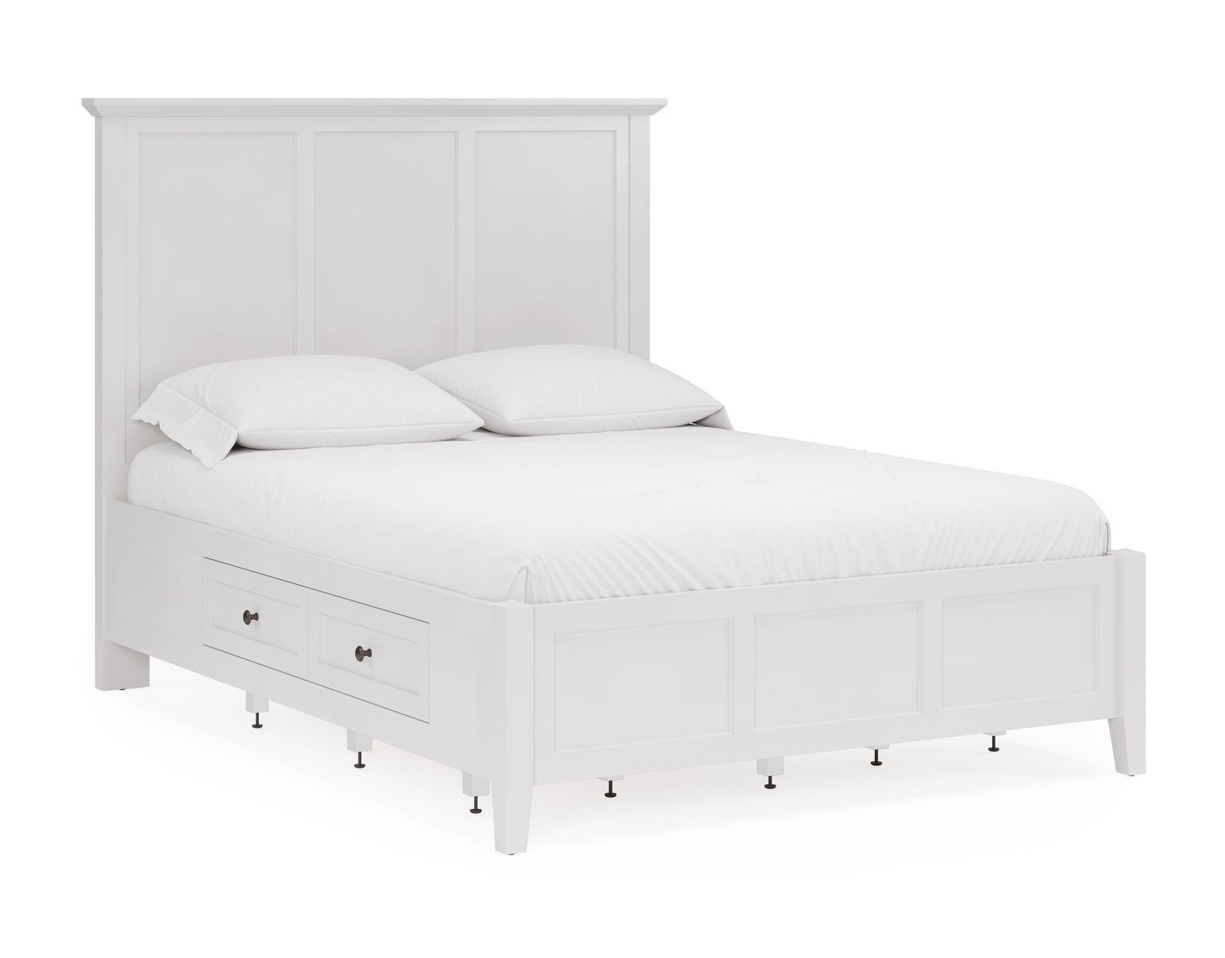 Grace Four Drawer Eastern King Platform Storage Bed in Snowfall White - Ornate Home