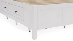Grace Four Drawer Full Platform Storage Bed in Snowfall White - Ornate Home