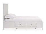 Grace Four Drawer Full Platform Storage Bed in Snowfall White - Ornate Home