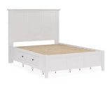 Grace Four Drawer Full Platform Storage Bed in Snowfall White - Ornate Home