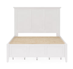Grace Four Drawer Full Platform Storage Bed in Snowfall White - Ornate Home