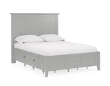 Grace Four Drawer Queen Platform Storage Bed in Elephant Gray - Ornate Home