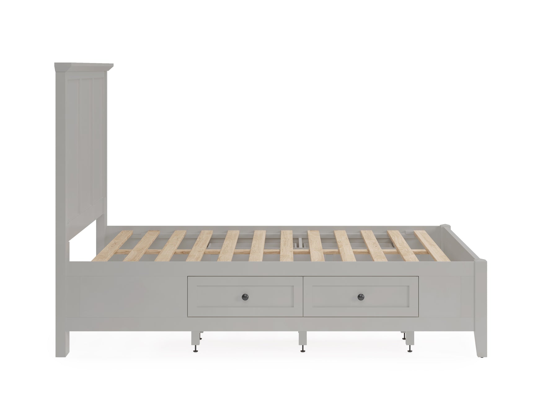 Grace Four Drawer Queen Platform Storage Bed in Elephant Gray - Ornate Home