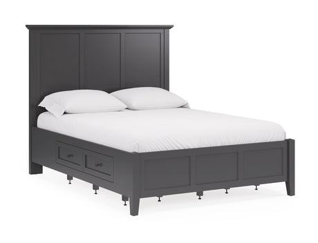 Grace Four Drawer Queen Platform Storage Bed in Raven Black - Ornate Home