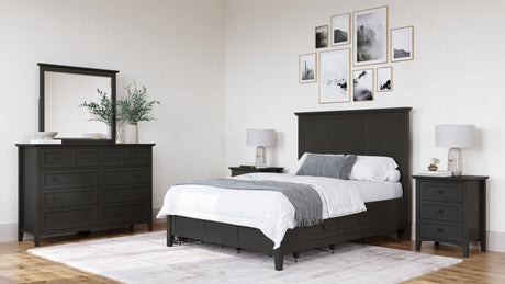 Grace Four Drawer Queen Platform Storage Bed in Raven Black - Ornate Home