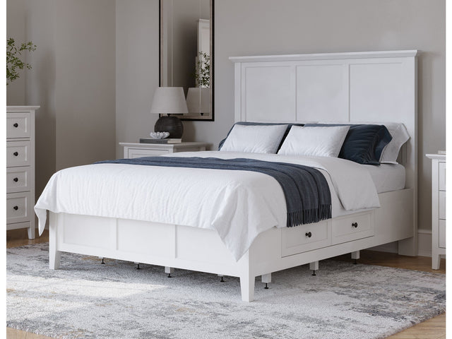 Grace Four Drawer Queen Platform Storage Bed in Snowfall White - Ornate Home