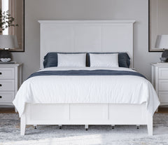 Grace Four Drawer Queen Platform Storage Bed in Snowfall White - Ornate Home