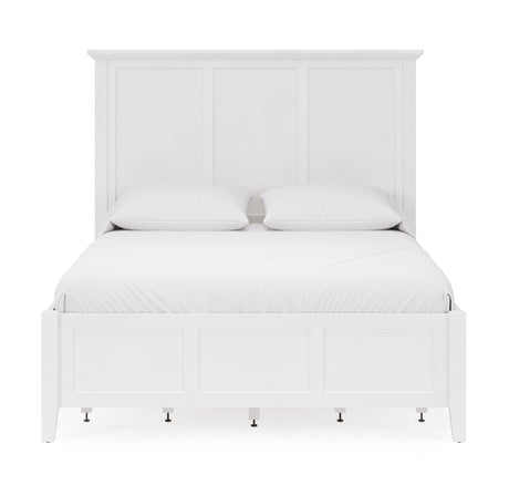 Grace Four Drawer Queen Platform Storage Bed in Snowfall White - Ornate Home