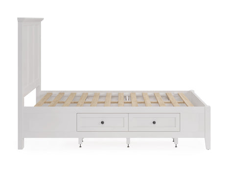 Grace Four Drawer Queen Platform Storage Bed in Snowfall White - Ornate Home