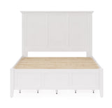 Grace Four Drawer Queen Platform Storage Bed in Snowfall White - Ornate Home