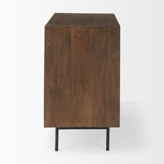 Grace Medium Brown/Black Wood 3 Drawer Accent Cabinet - Ornate Home