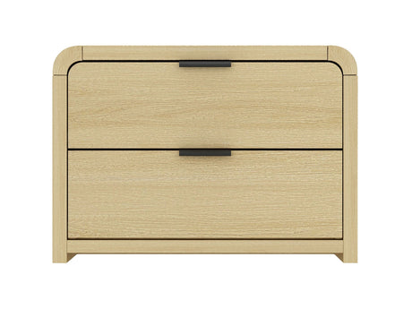 Grace Nightstand in Natural Oak and Black - Ornate Home