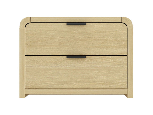 Grace Nightstand in Natural Oak and Black - Ornate Home