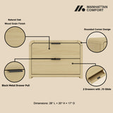 Grace Nightstand in Natural Oak and Black - Ornate Home