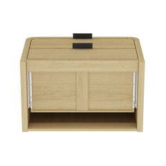 Grace Nightstand in Natural Oak and Black - Ornate Home