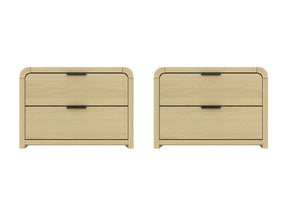 Grace Nightstand in Natural Oak and Black (set of 2) - Ornate Home