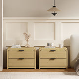 Grace Nightstand in Natural Oak and Black (set of 2) - Ornate Home