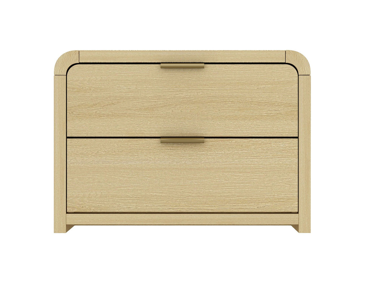 Grace Nightstand in Natural Oak and Gold - Ornate Home