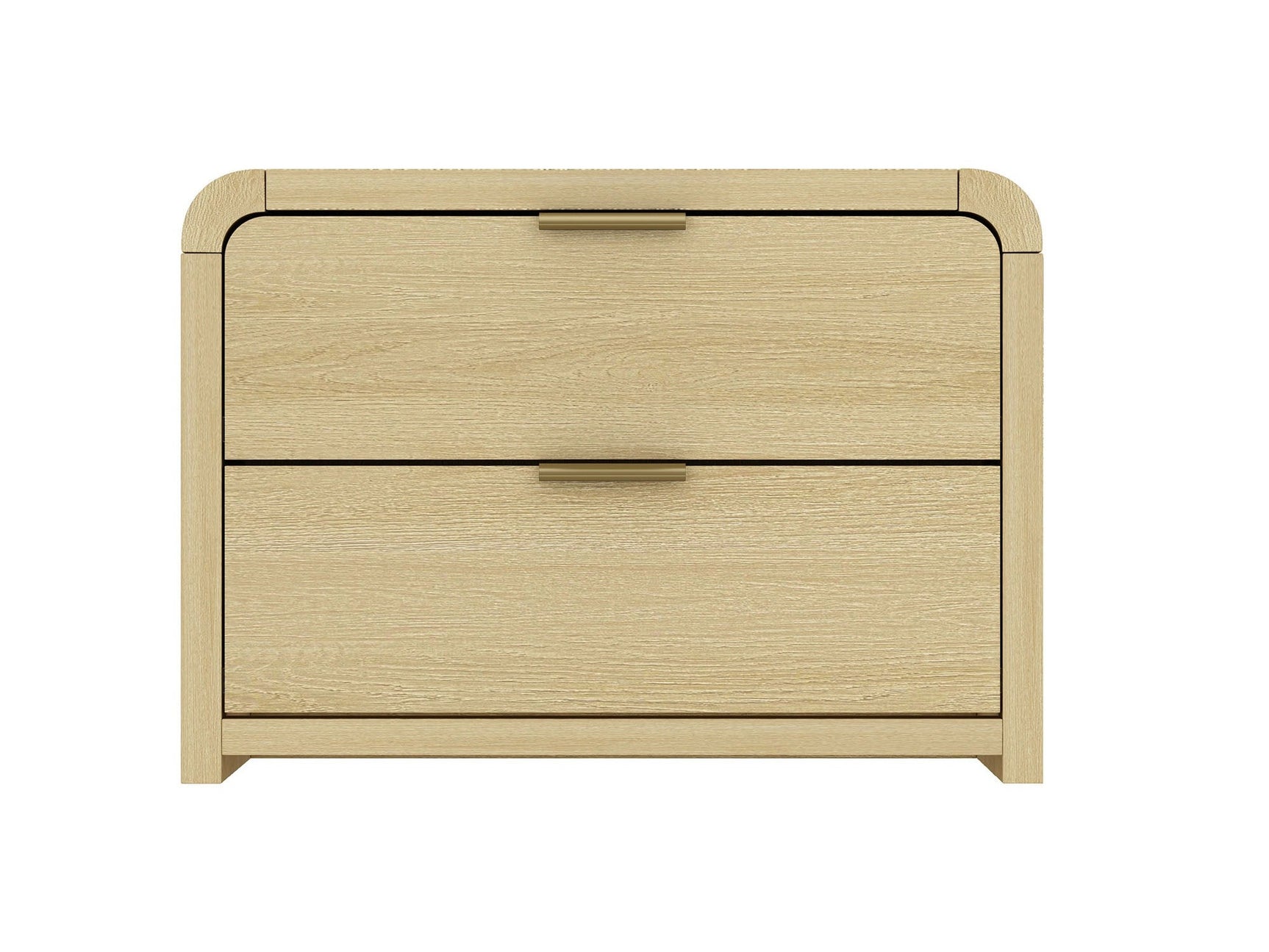 Grace Nightstand in Natural Oak and Gold - Ornate Home