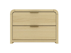 Grace Nightstand in Natural Oak and Gold - Ornate Home