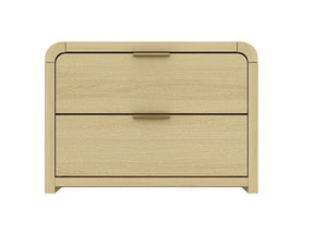 Grace Nightstand in Natural Oak and Gold - Ornate Home