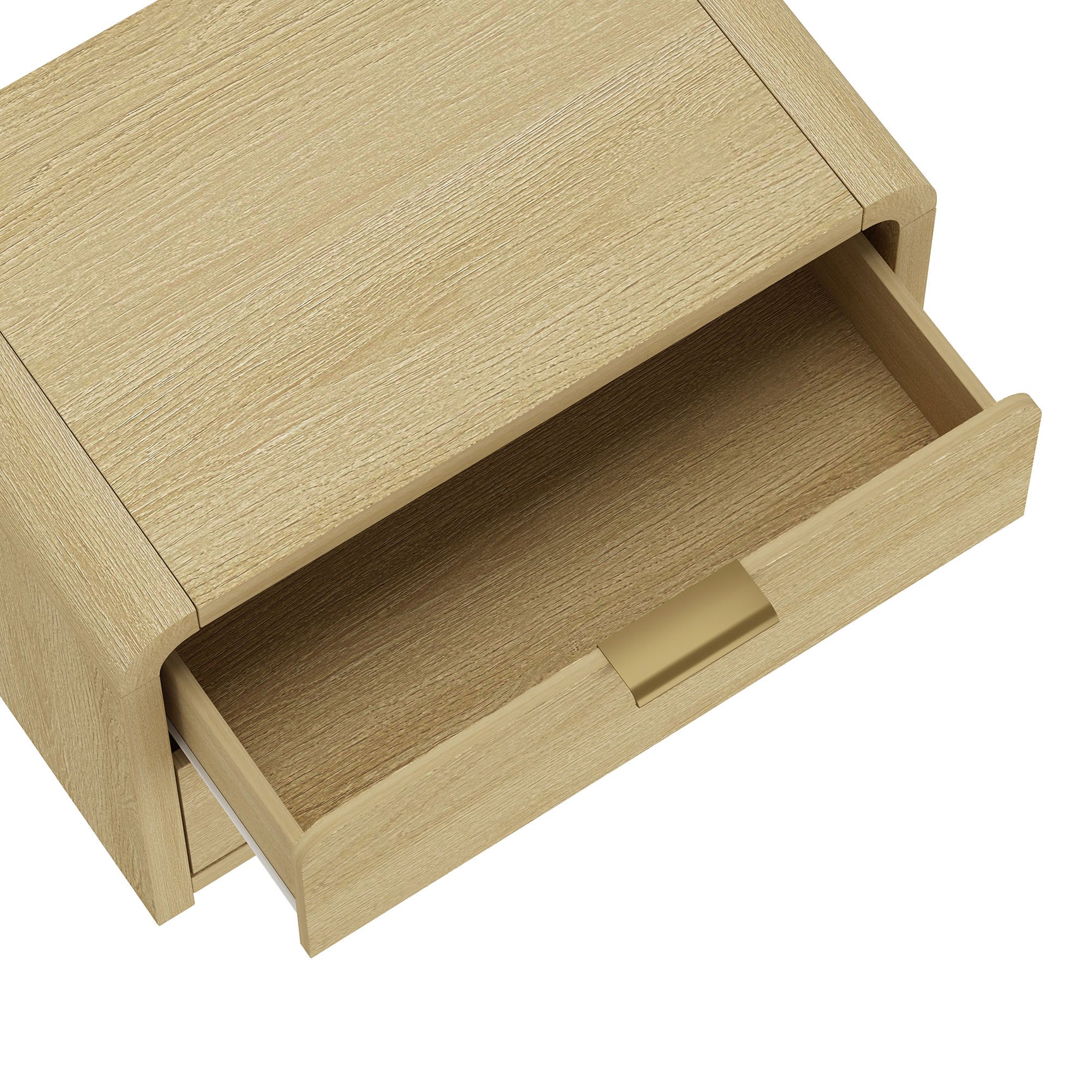 Grace Nightstand in Natural Oak and Gold - Ornate Home