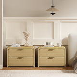 Grace Nightstand in Natural Oak and Gold (set of 2) - Ornate Home