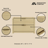 Grace Nightstand in Natural Oak and Gold (set of 2) - Ornate Home