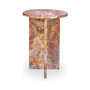 Grace Orange Levante Marble Accent Table - Ornate Home