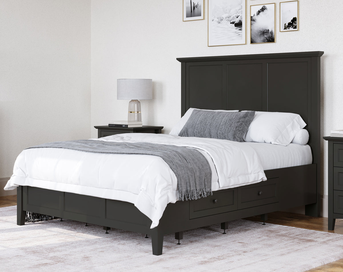 Grace Raven Black Twin Four Drawer Platform Storage Bed - Ornate Home