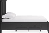 Grace Raven Black Twin Four Drawer Platform Storage Bed - Ornate Home