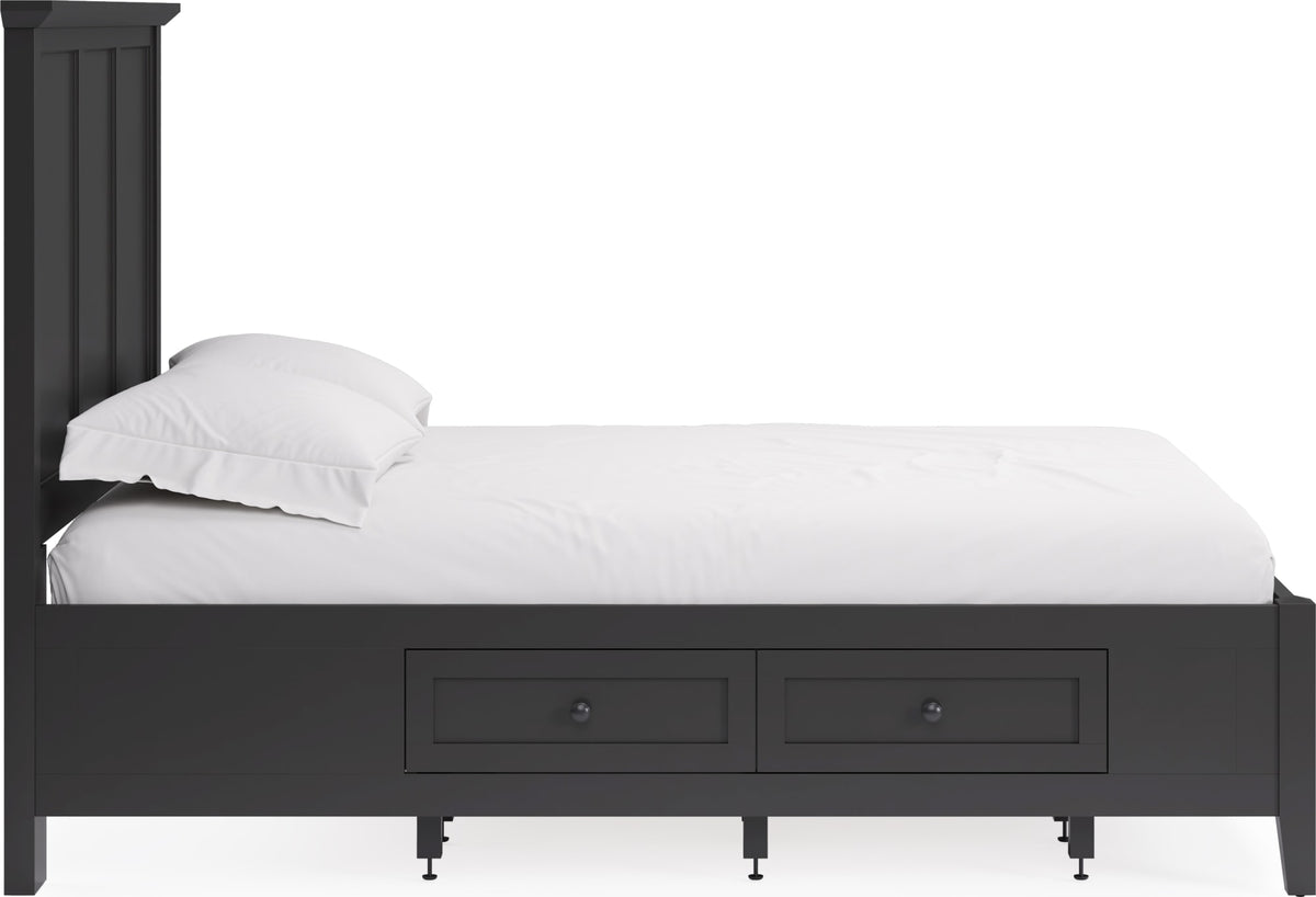 Grace Raven Black Twin Four Drawer Platform Storage Bed - Ornate Home