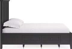 Grace Raven Black Twin Four Drawer Platform Storage Bed - Ornate Home