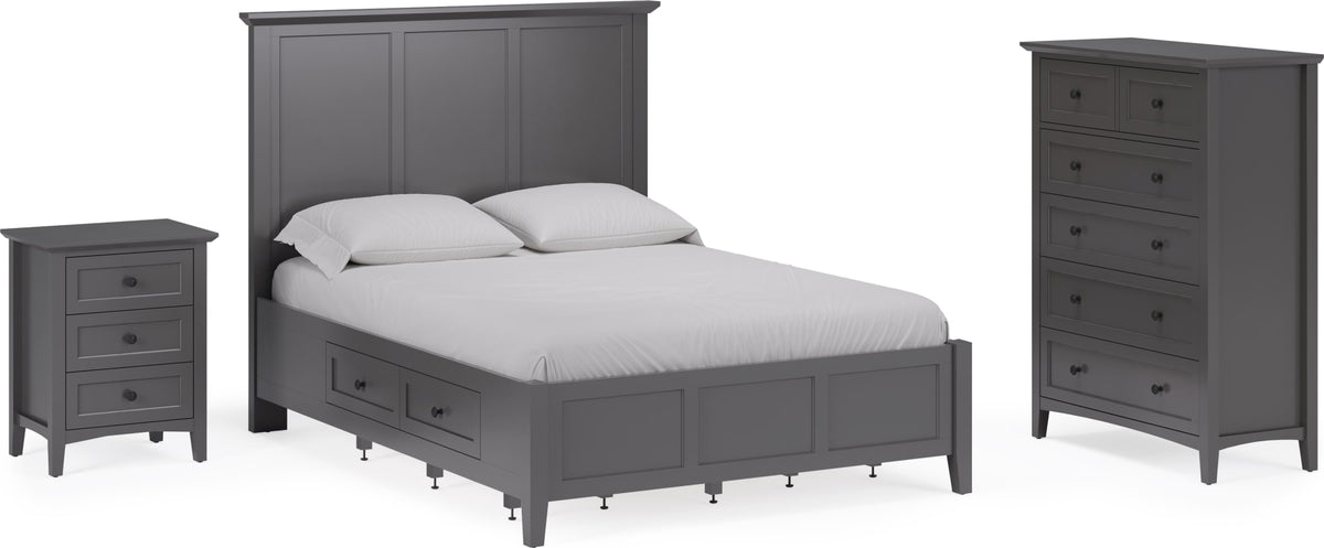 Grace Raven Black Twin Four Drawer Platform Storage Bed - Ornate Home