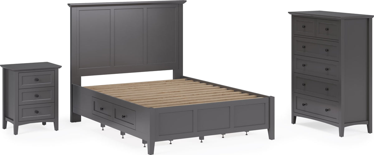 Grace Raven Black Twin Four Drawer Platform Storage Bed - Ornate Home