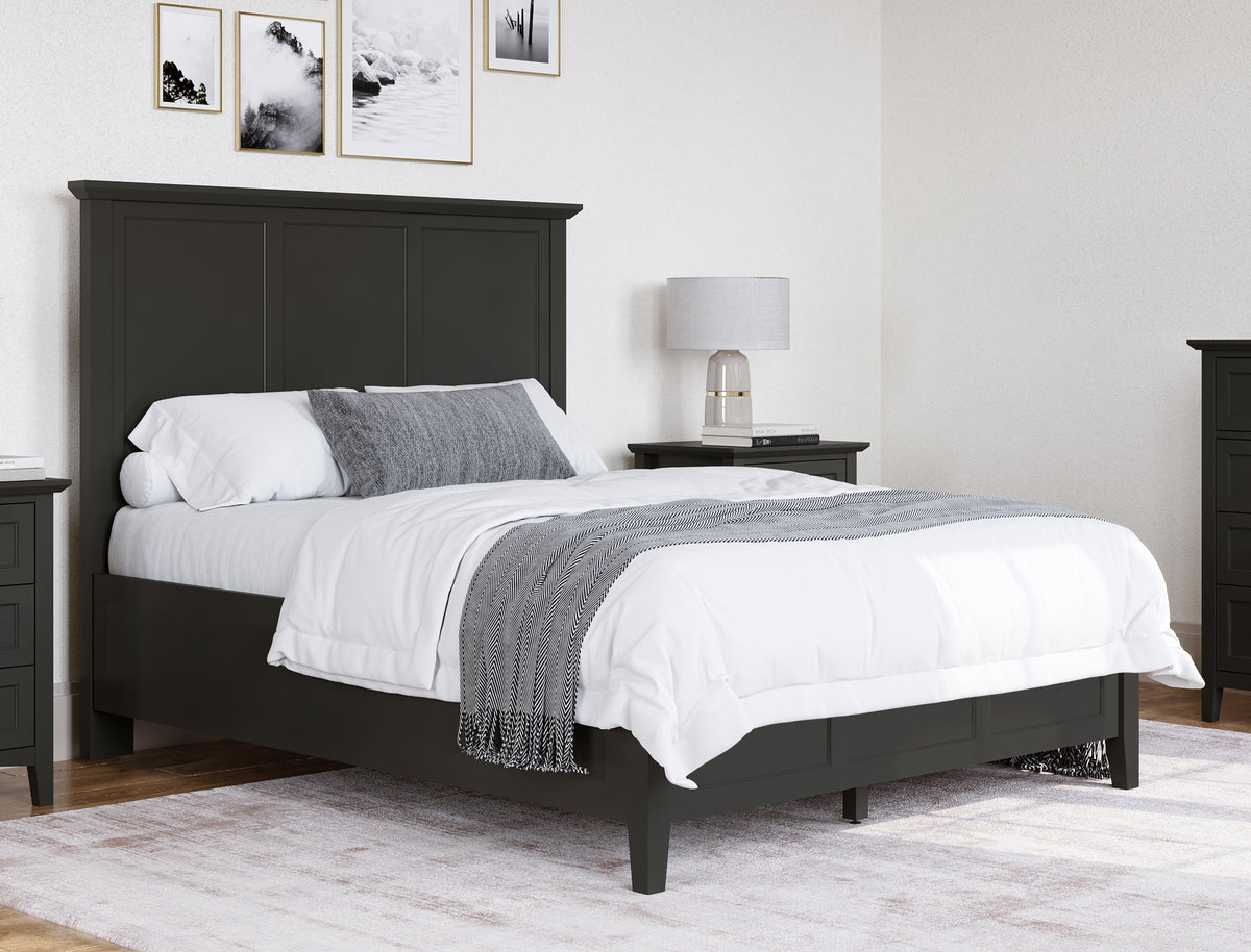 Grace Raven Black Twin Three Panel Bed - Ornate Home