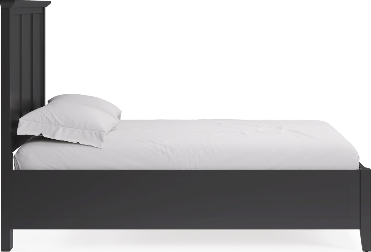 Grace Raven Black Twin Three Panel Bed - Ornate Home
