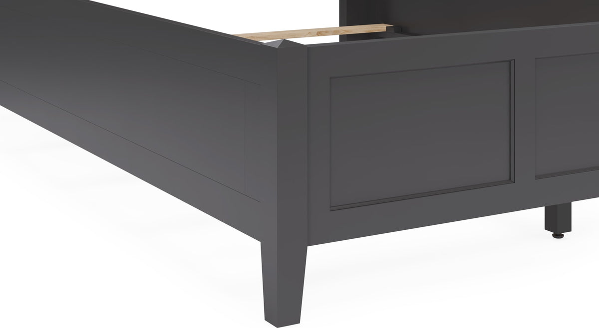 Grace Raven Black Twin Three Panel Bed - Ornate Home