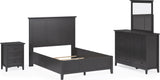 Grace Raven Black Twin Three Panel Bed - Ornate Home